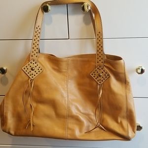 Leather tote bag